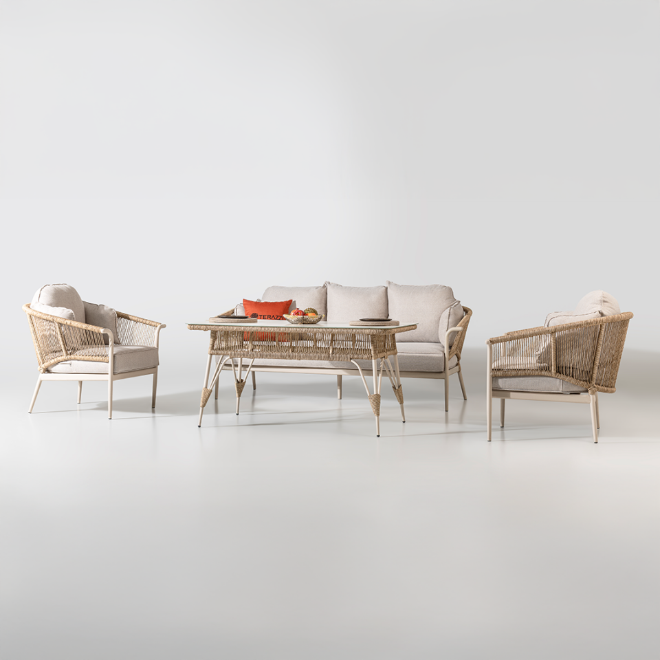 Ecolux AQUA 3-1-1 Alüminyum Bahçe Balkon Oturma Grubu