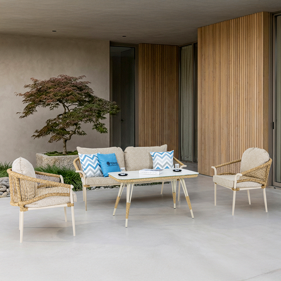 Ecolux AQUA MIDI 3-1-1 Alüminyum Bahçe Balkon Oturma Grubu