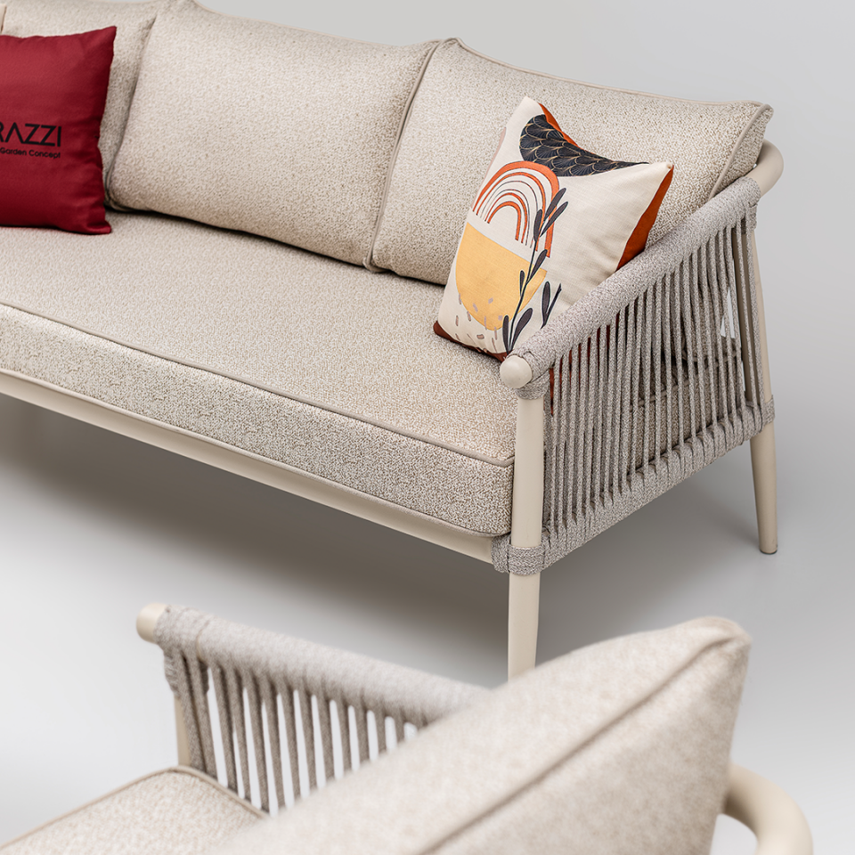 Ecolux CALİSTO Alüminyum 3-1-1 Bahçe Balkon Oturma Grubu