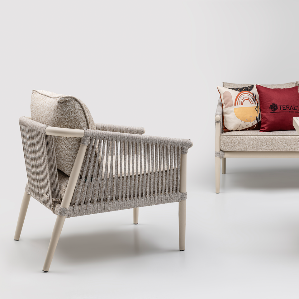 Ecolux CALİSTO Alüminyum 3-1-1 Bahçe Balkon Oturma Grubu