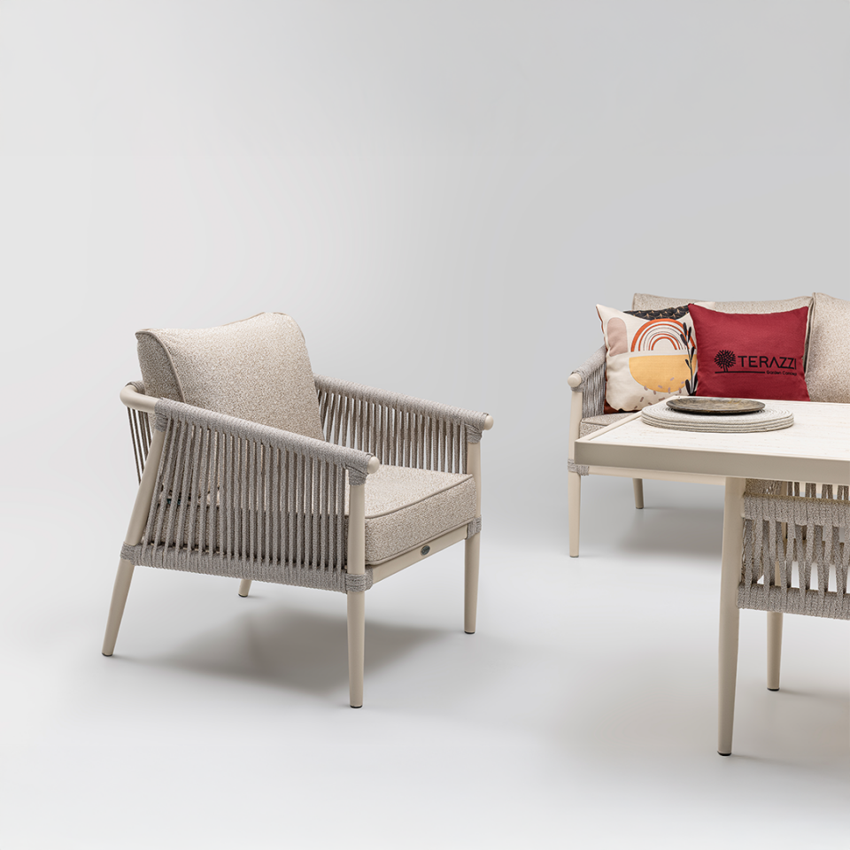 Ecolux CALİSTO Alüminyum 3-1-1 Bahçe Balkon Oturma Grubu