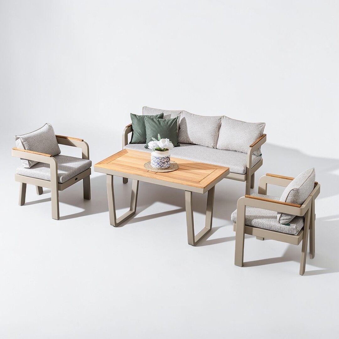 Ecolux ATLANTİS MIDI 3-1-1 Alüminyum Bahçe Balkon Oturma Grubu