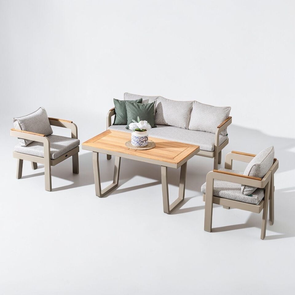 Ecolux ATLANTİS MIDI 3-1-1 Alüminyum Bahçe Balkon Oturma Grubu