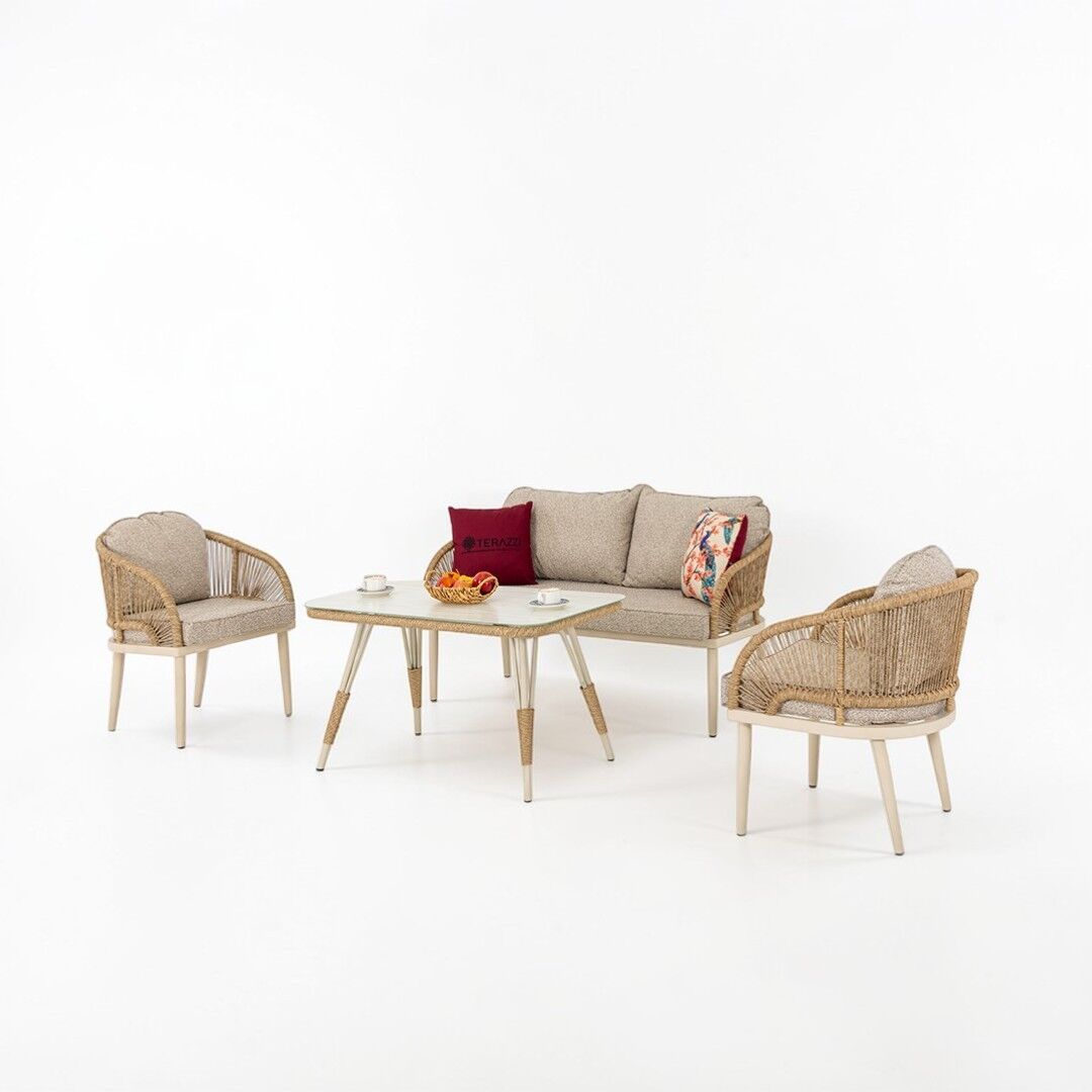 Ecolux COZY Alüminyum 2-1-1 Bahçe Balkon Oturma Grubu