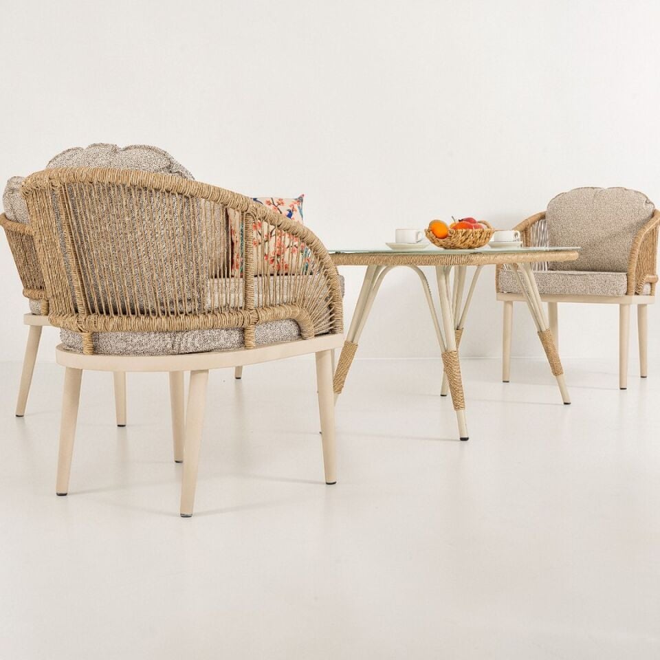 Ecolux COZY Alüminyum 2-1-1 Bahçe Balkon Oturma Grubu