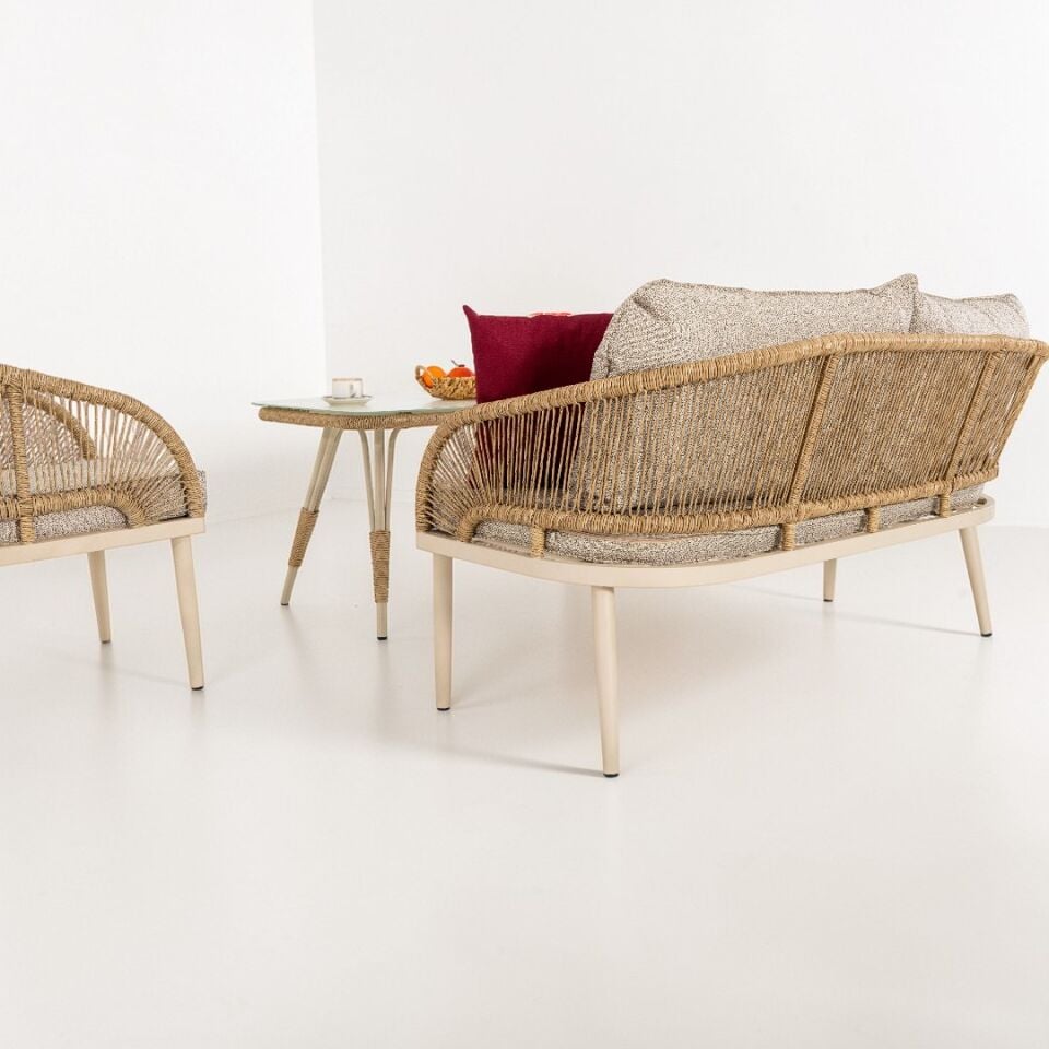 Ecolux COZY Alüminyum 2-1-1 Bahçe Balkon Oturma Grubu