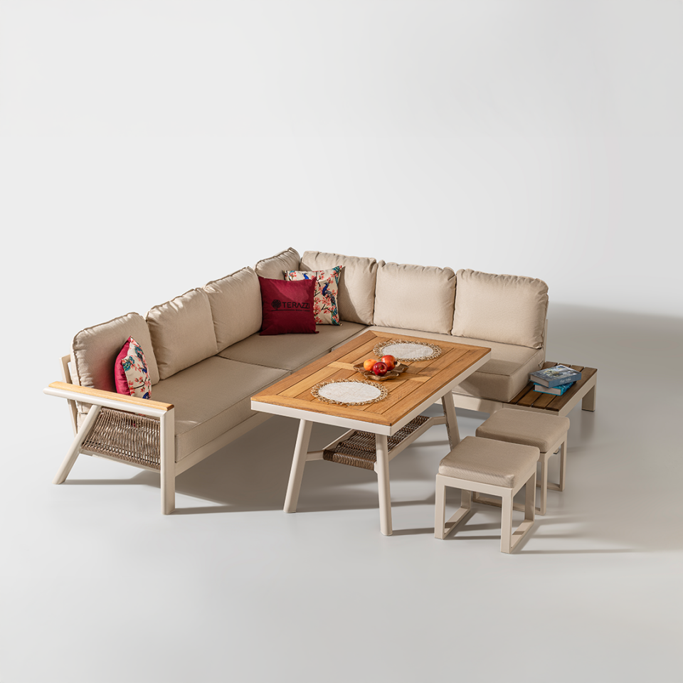 Ecolux VENEDİK Alüminyum Bahçe Balkon Köşe Takımı