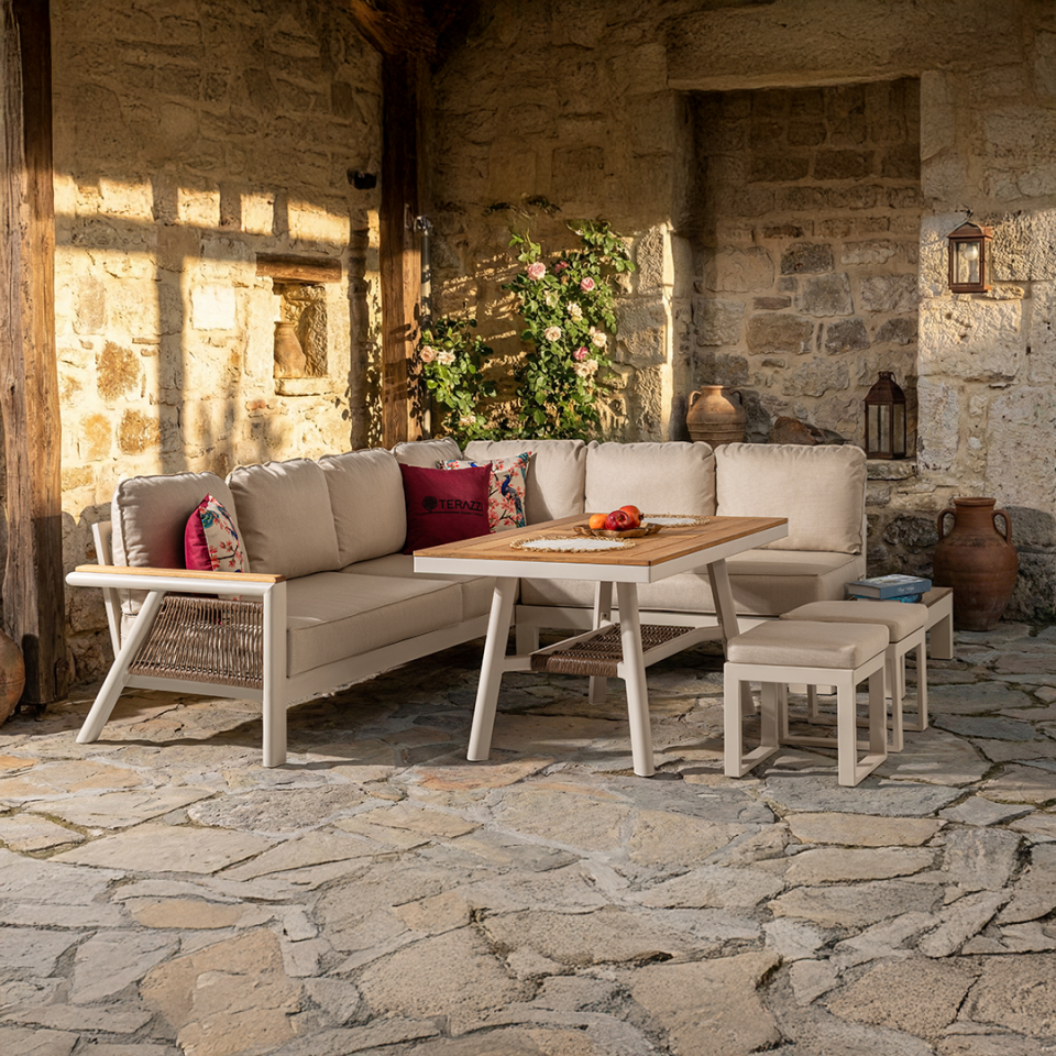 Ecolux VENEDİK Alüminyum Bahçe Balkon Köşe Takımı