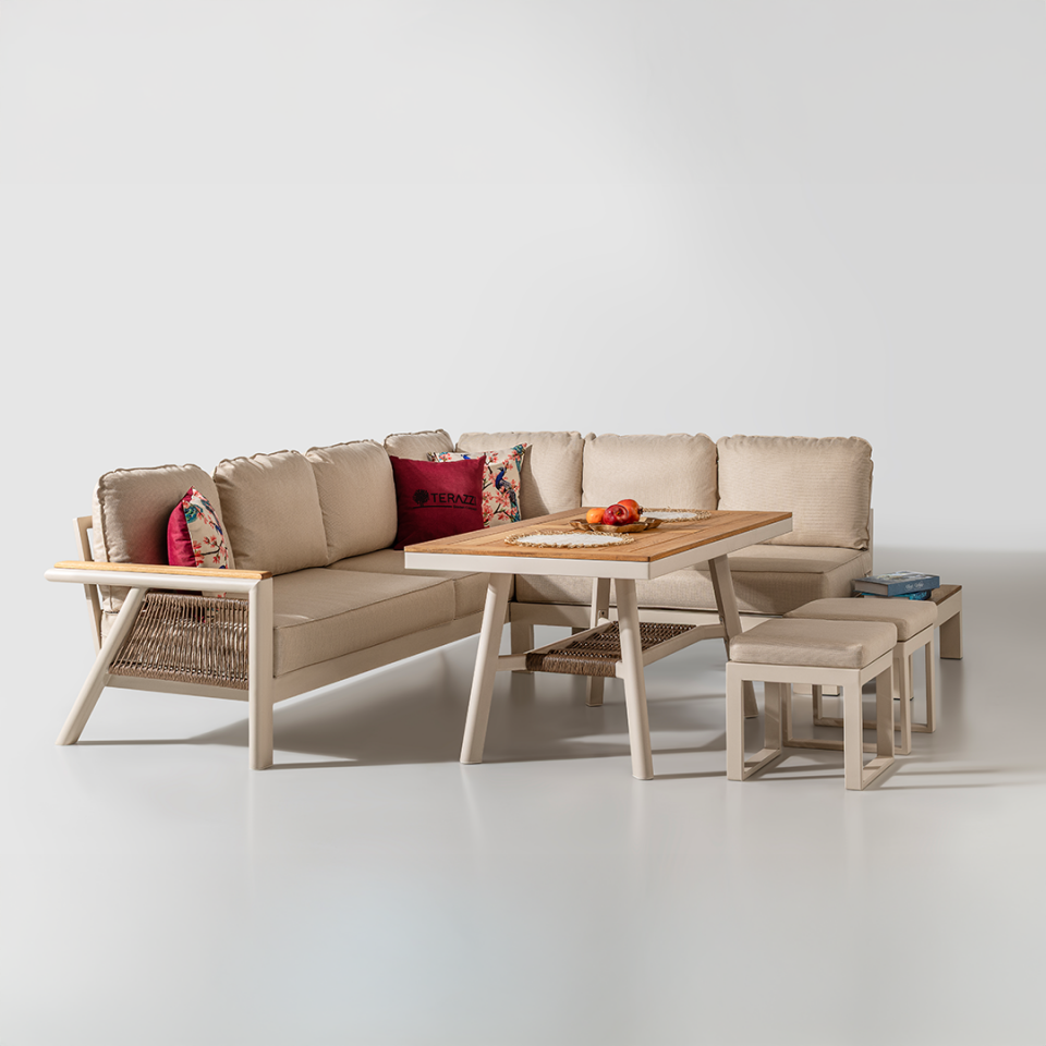 Ecolux VENEDİK Alüminyum Bahçe Balkon Köşe Takımı