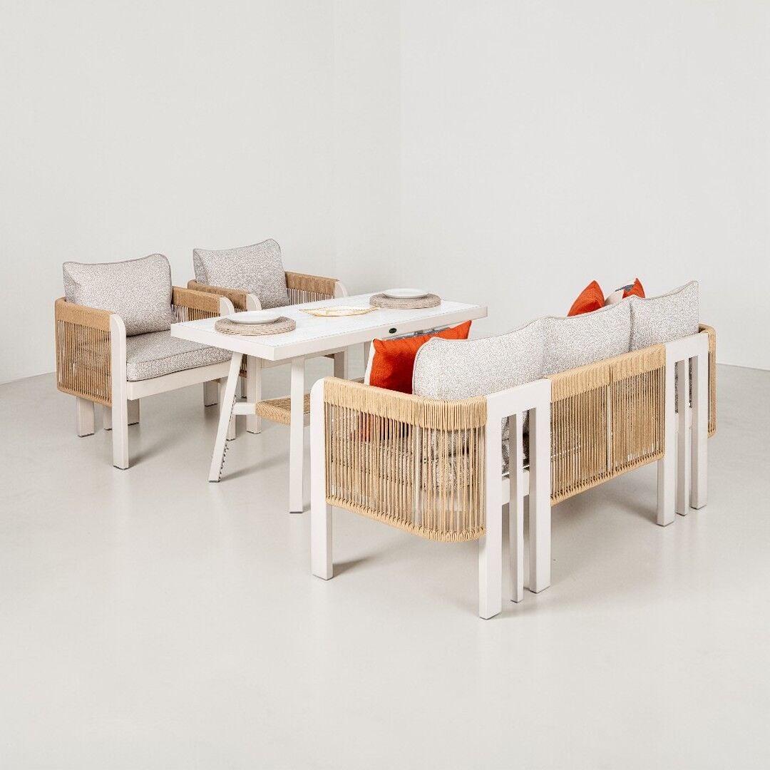 Ecolux ATLAS Midi 3-1-1 Alüminyum Bahçe Balkon Oturma Grubu