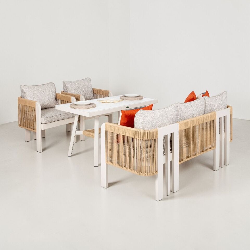 Ecolux ATLAS Midi 3-1-1 Alüminyum Bahçe Balkon Oturma Grubu