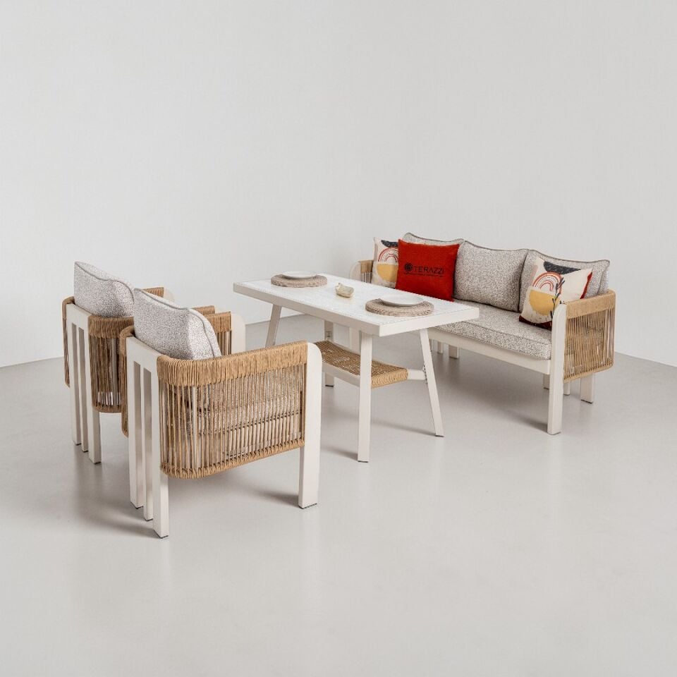 Ecolux ATLAS Midi 3-1-1 Alüminyum Bahçe Balkon Oturma Grubu