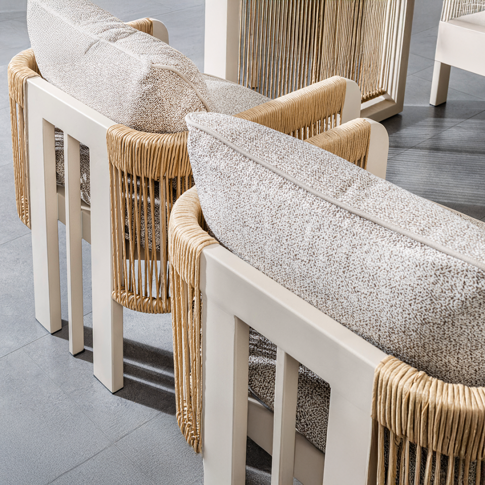 Ecolux ATLAS  Alüminyum 6 Kişilik Bahçe Balkon Masa Takımı