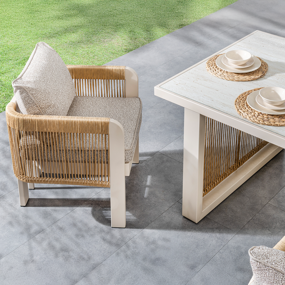 Ecolux ATLAS  Alüminyum 6 Kişilik Bahçe Balkon Masa Takımı