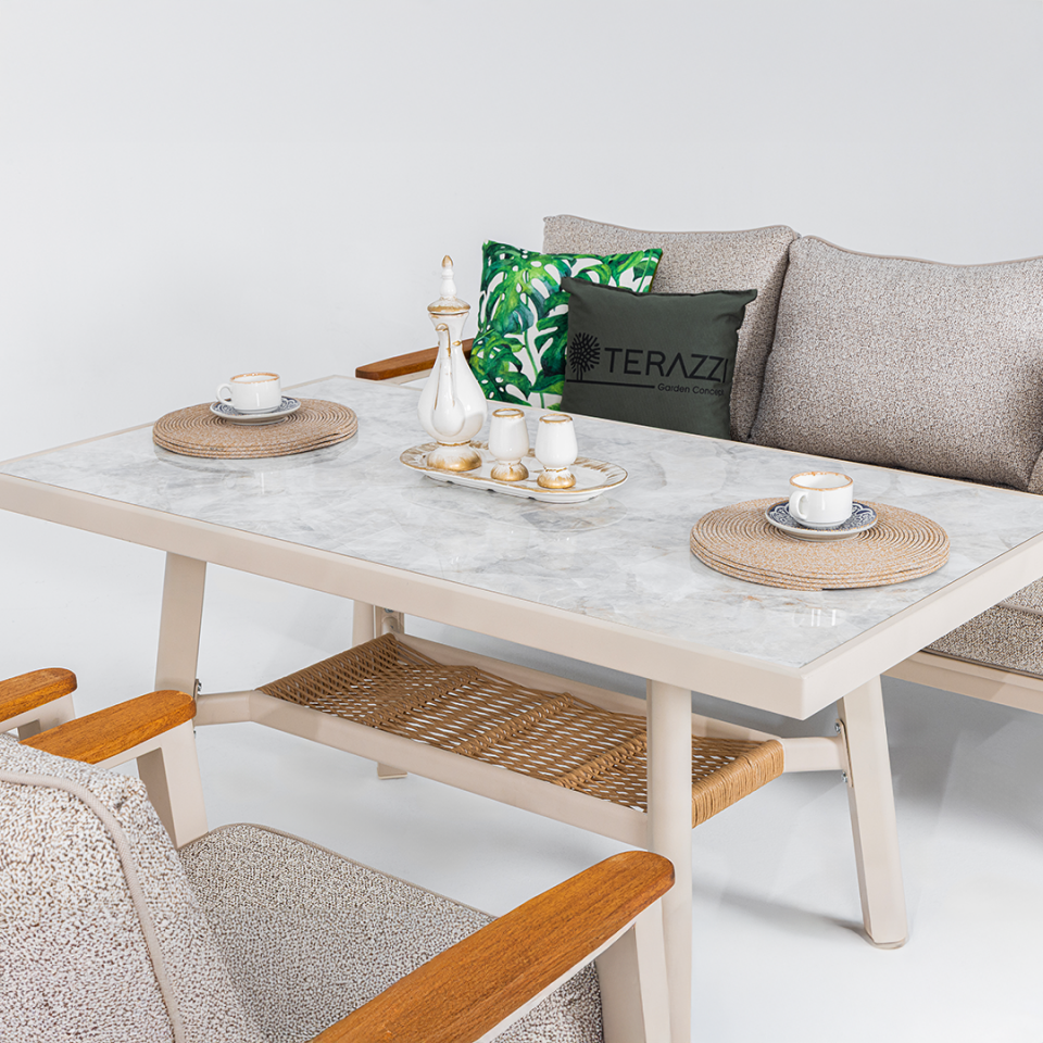 Ecolux ASTORİA 3-1-1 Alüminyum Bahçe Balkon Oturma Grubu