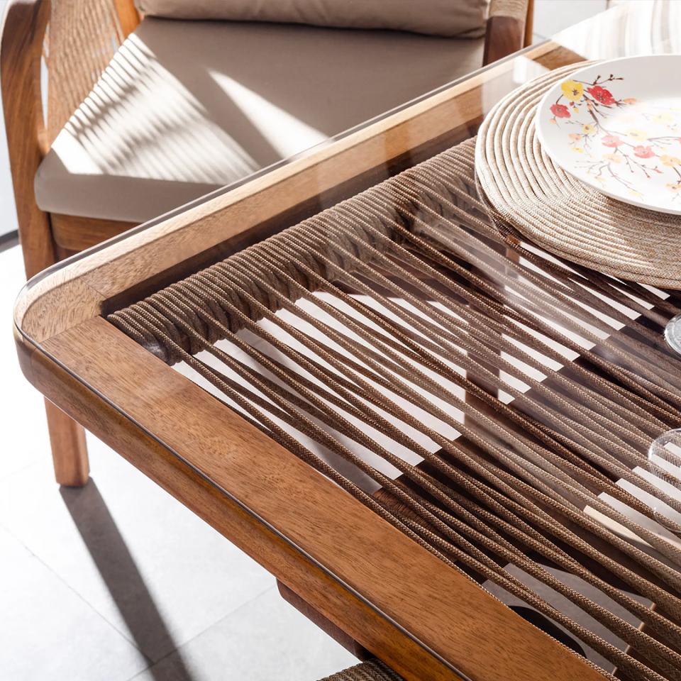 Ecolux EVORA İroko Bahçe Balkon Yemek Takımı 6 Kişilik